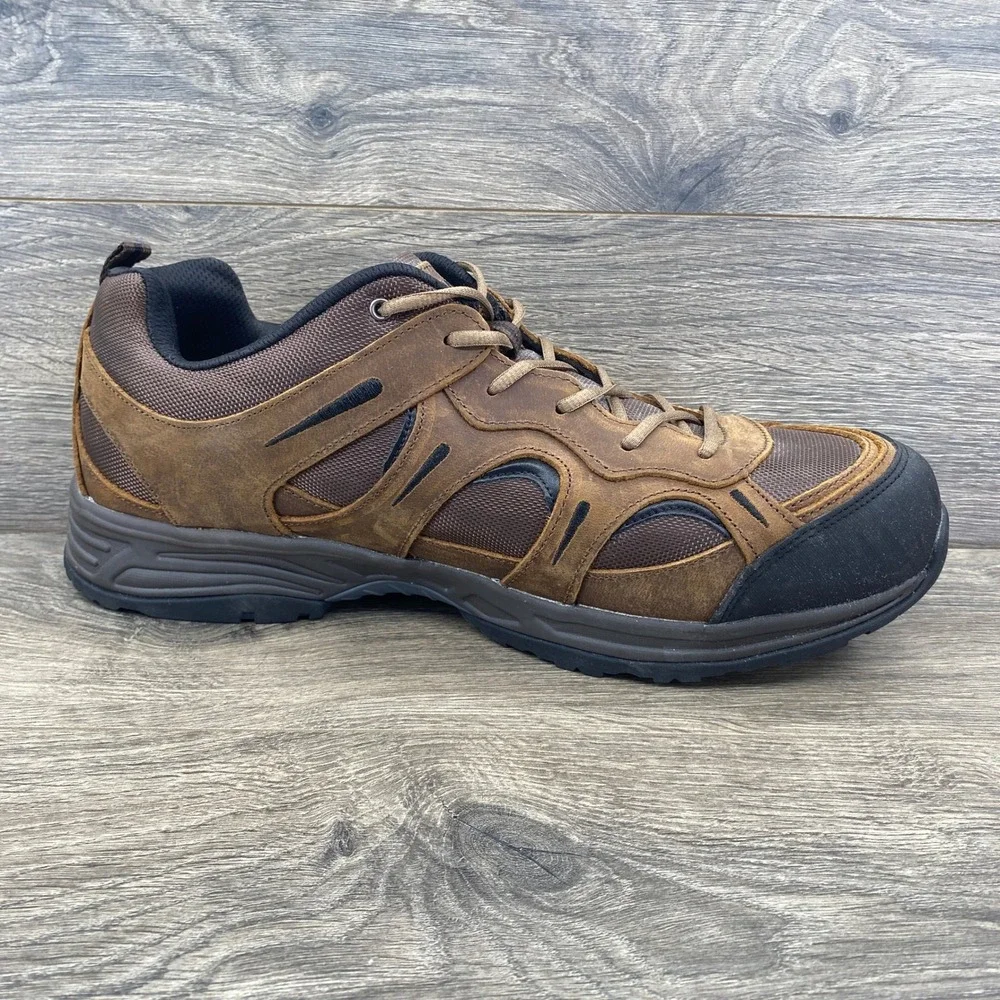 Propet Cliff Walker Hiking Shoes Mens 15 XW 3E Brown Leather Low Top M5503